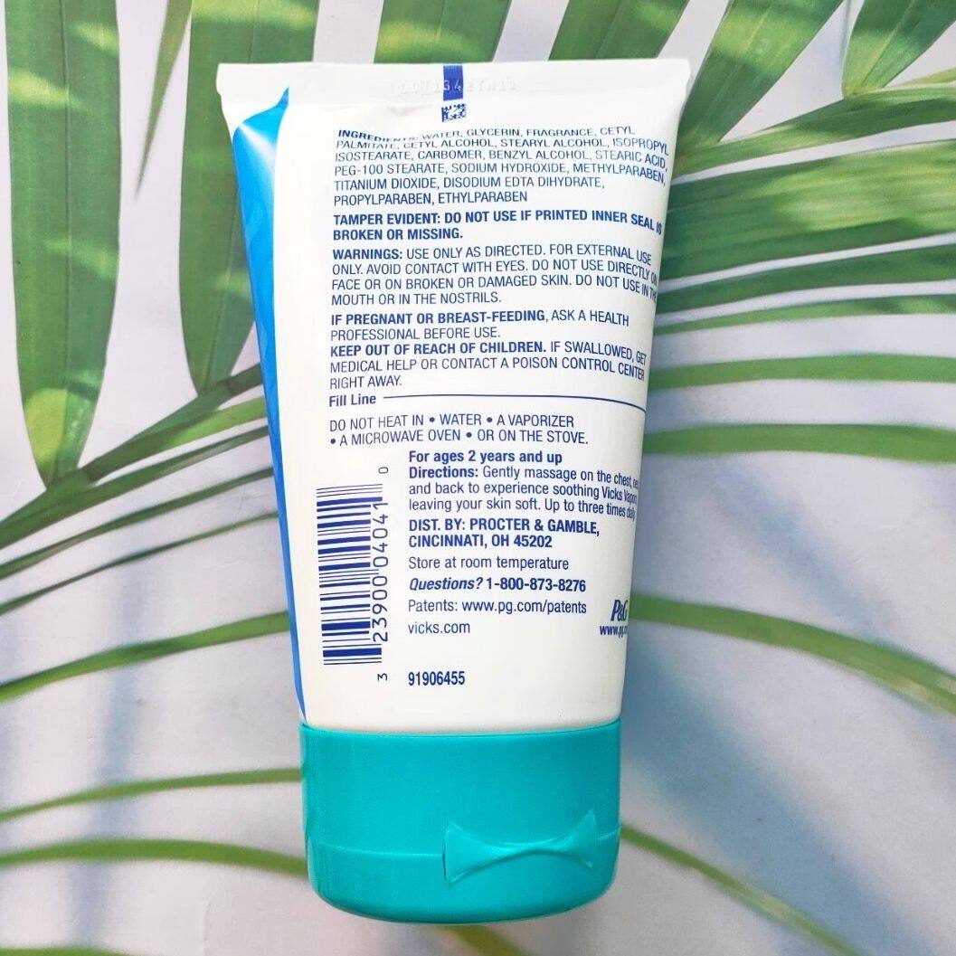 Vicks® VapoCream Soothing Vapors Clean Feel Non-Greasy Moisturizing Cream 85g วิคส์ วาโปครีม ครีมบำรุงและให้ความชุ่มชื้น ลดอาการไอ คัดจมูก ใช้ได้ทั้งเด็กและผู้ใหญ่