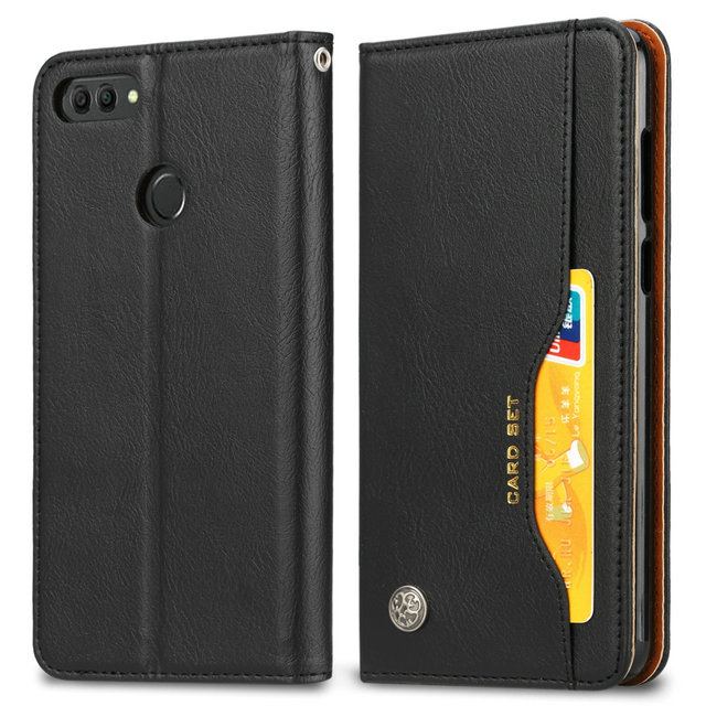 เคส Huawei Y9 (2018) #เคสฝาพับแบบกระเป๋าสตางค์หนัง PU มีช่องเสียบบัตรคุณภาพดี