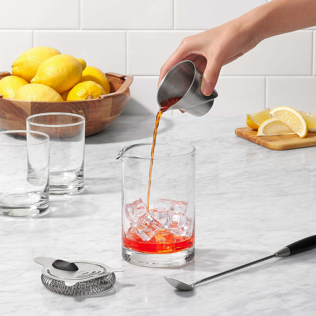 OXO® Steel Angled Measuring Jigger จิกเกอร์ ถ้วยตวงสแตนเลส