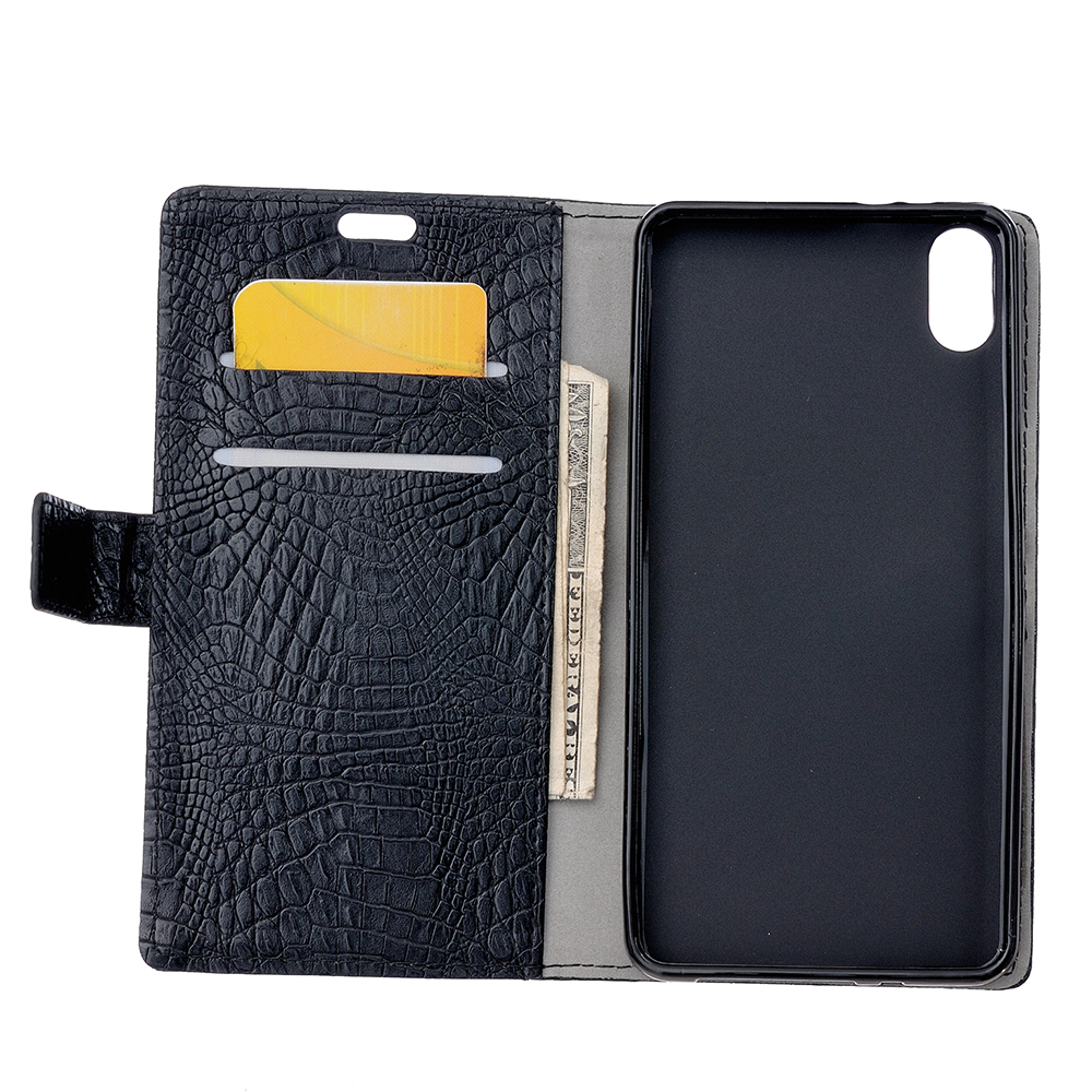 เคส Wiko Robby 2 #เคสฝาพับหนัง PU แบบกระเป๋าสตางค์ลายหนังจระเข้