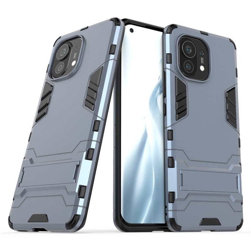เคส Xiaomi Mi 11 #เคสฝาหลังพลาสติก ไฮบริด TPU + Kickstand