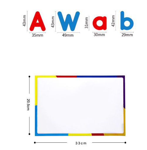 [สื่อการสอนภาษาอังกฤษ] สติ๊กเกอร์แม่เหล็กตัวพิมพ์ใหญ่และตัวพิมพ์เล็กภาษาอังกฤษพร้อมไวท์บอร์ดแม่เหล็ก อุปกรณ์ช่วยสอนภาษาอังกฤษ English Uppercase & Lowercase Magnetic Stickers with Magnetic Whiteboard English Teaching Aids