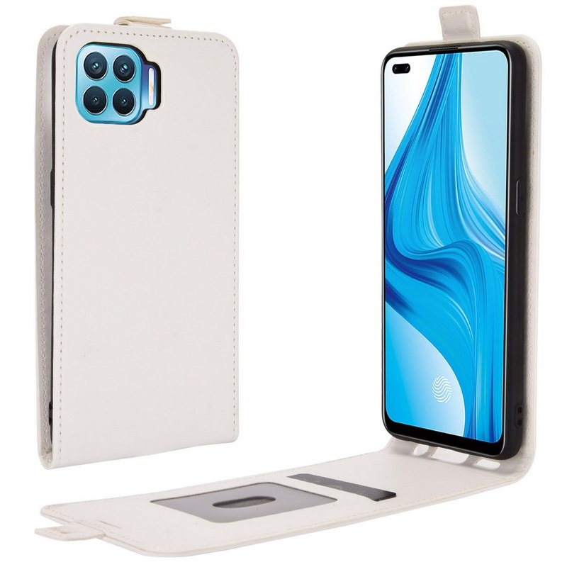 เคส OPPO A93 #เคสฝาพับหนัง PU Crazy Horse แนวตั้ง พร้อมช่องเสียบการ์ด