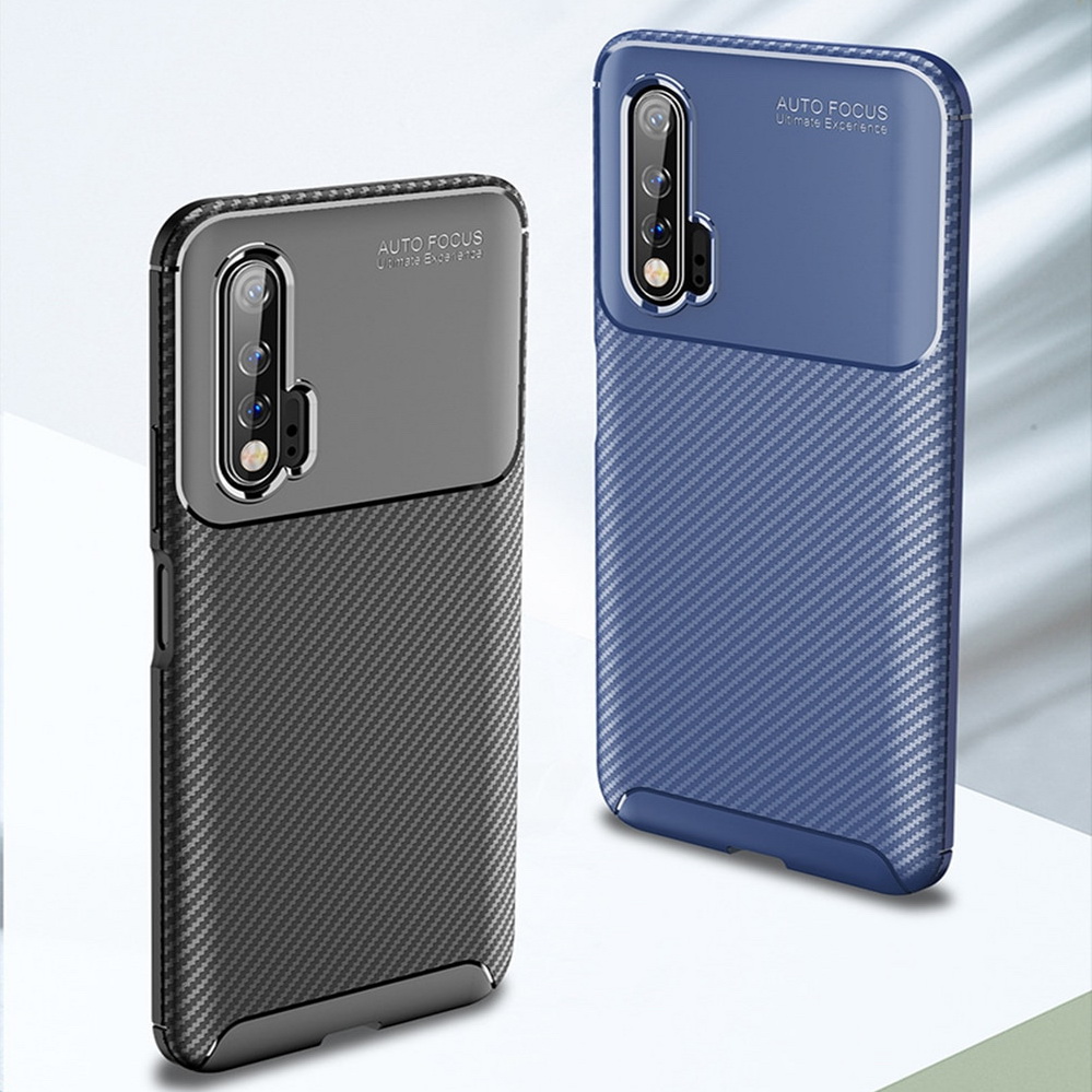 เคส Huawei Nova 6 #เคสฝาหลังนิ่ม Carbon Fiber Anti-drop TPU Protection