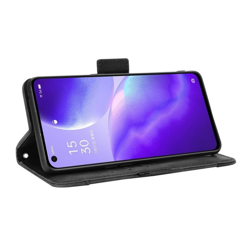 เคส OPPO A15 #เคสฝาพับหนัง PU มีที่เสียบการ์ดหลายช่อง Multiple Card Slots PU Leather Cover