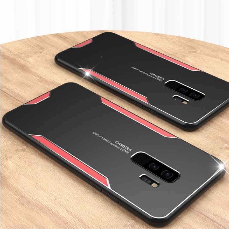 Case Samsung Galaxy S9+ #เคสฝาหลังไฮบริด Metal +TPU Shockproof metal back plate Phone Back Cover