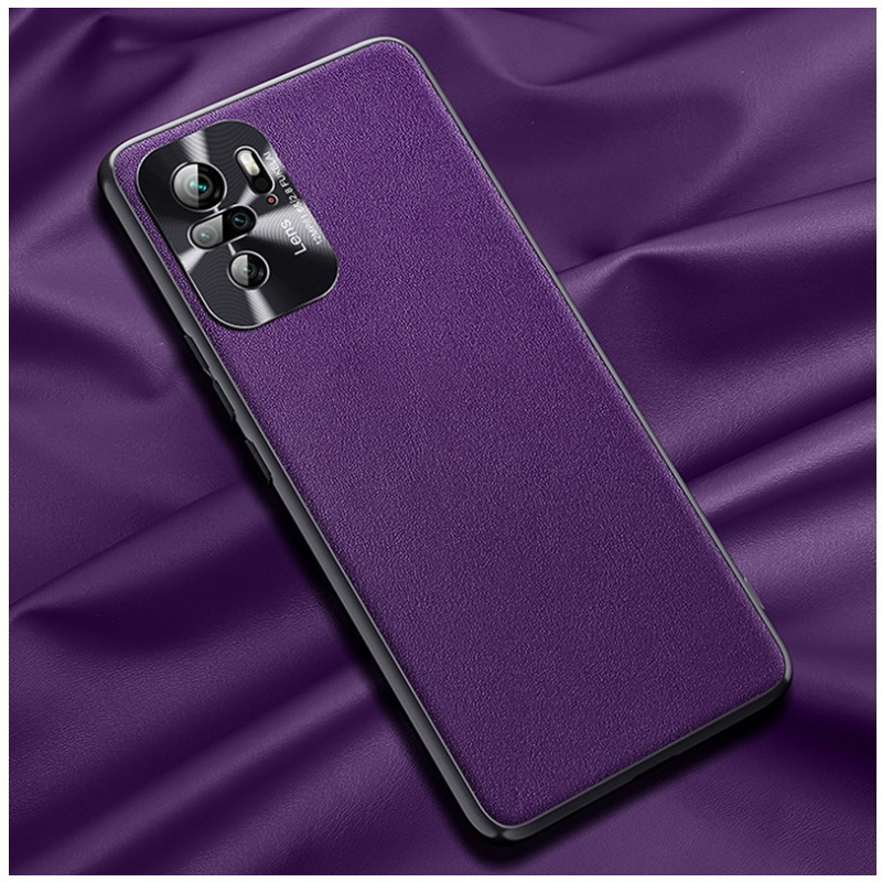 เคส Redmi Note 10 Pro #เคสแบบฝาหลัง TPU เคลือบหนัง PU มีกันเลนส์กล้อง Leather Cases Soft Matte Shockproof Protect Camera Back Cover