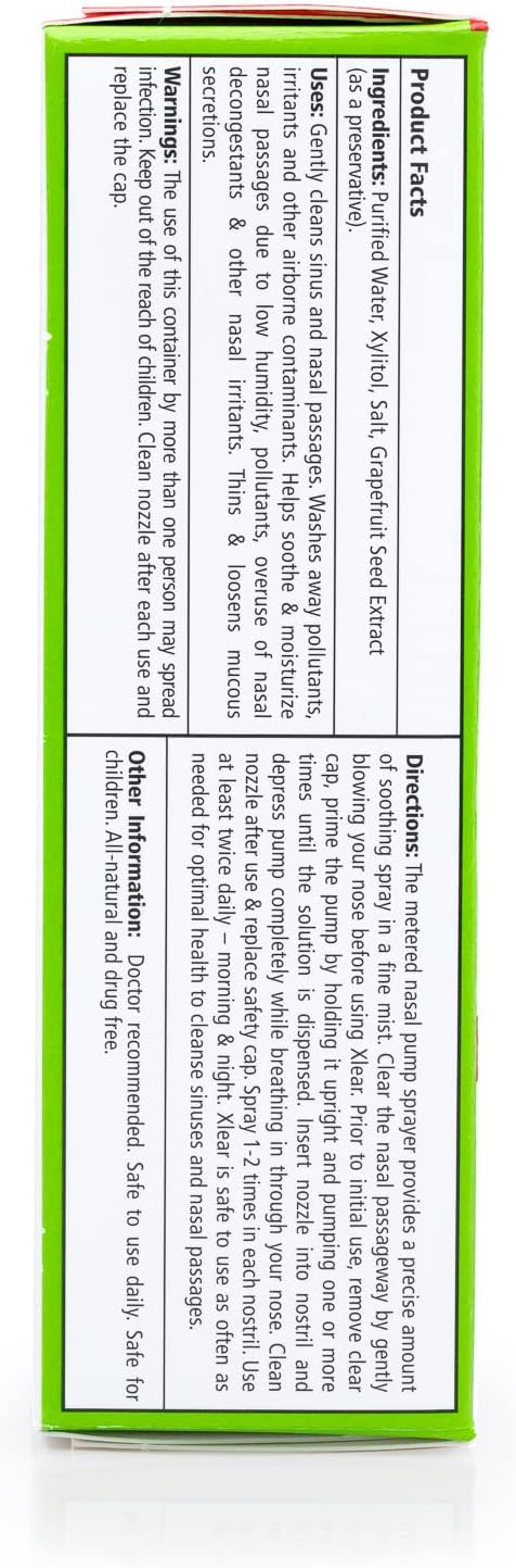 Xlear® Xylitol Saline Nasal Spray Daily Relief 45 mL ผลิตภัณฑ์ล้างจมูก