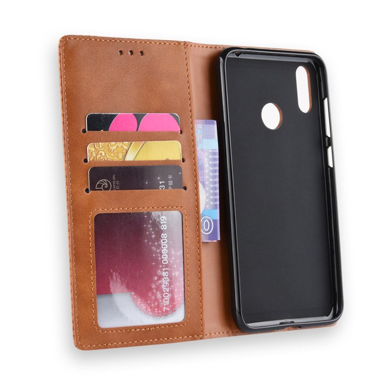 เคส Asus Zenfone Max Pro (M2) ZB631KL #เคสฝาพับปกหนังสไตล์วินเทจดูดซับอัตโนมัติแบบกระเป๋าสตางค์