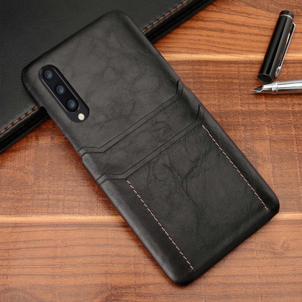 Case Xiaomi Mi 9 #เคสฝาหลังพลาสติกเคลือบหนัง PU มีช่องเสียบบัตร Dual Card Slots PU Leather PC