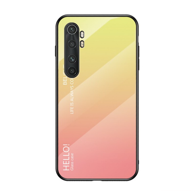 เคส Xiaomi Mi Note 10 Lite #เคสฝาหลัง Gradient Color Glass + PC + TPU Hybrid Case
