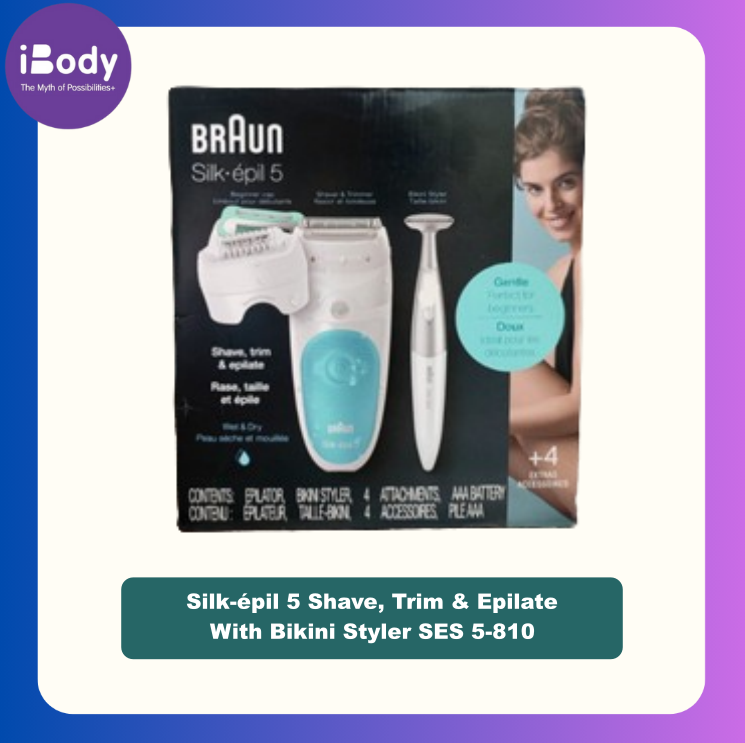 [Braun] Silk-épil 5 Shave, Trim & Epilate With Bikini Styler SES 5-810 เครื่องกำจัดขน พร้อมเครื่องเล็มขนบิกินี่