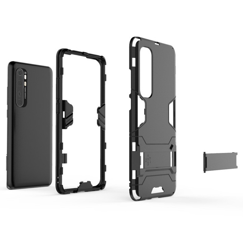 Case Xiaomi Mi Note 10 Lite #เคสฝาหลังพลาสติก ไฮบริด TPU + Kickstand