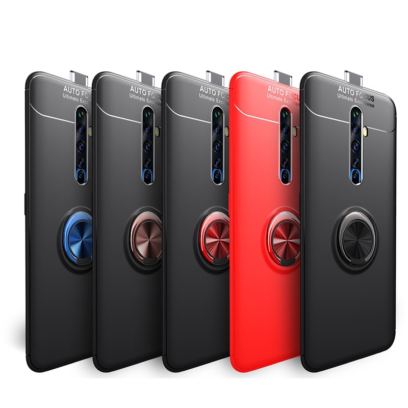 Case OPPO Reno 2F #เคสฝาหลัง TPU Finger Ring Kickstand (แผ่นโลหะแบบ Built-in)