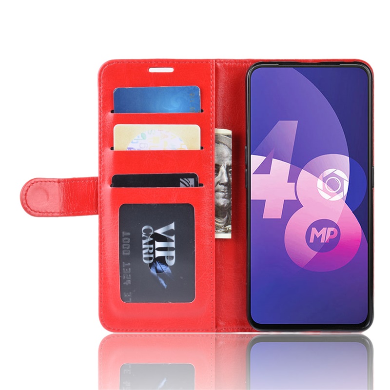 Case OPPO F11 Pro #เคสฝาพับหนัง PU ผิวหนังม้าสไตล์กระเป๋าสตางค์