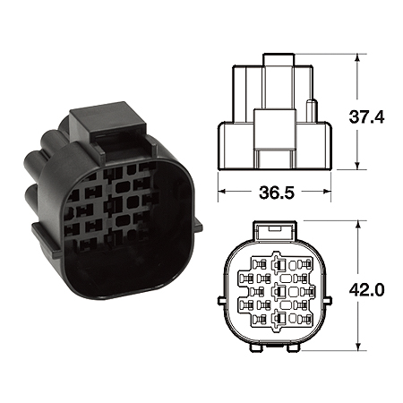 ปลั๊กต่อสายไฟในรถยนต์ 15 pin AUTOMOTIVE CONNECTORS,250 AM EJ-LL SERIES SEALED 1.25sqmm