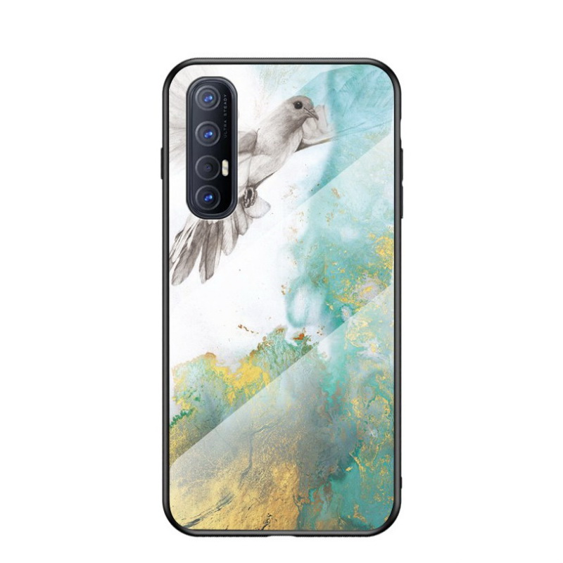 Case OPPO Reno 3 Pro 4G 6.4 นิ้ว #เคสฝาหลัง Gradient Color ลายหินอ่อน Glass + PC + TPU Hybrid Case