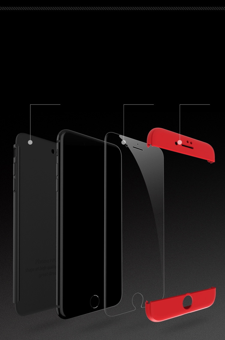 เคส iphone 7 plus / 8 plus #เคสฝาหลังพลาสติกแข็ง Detachable All-wrapped Matte แยกชิ้นได้