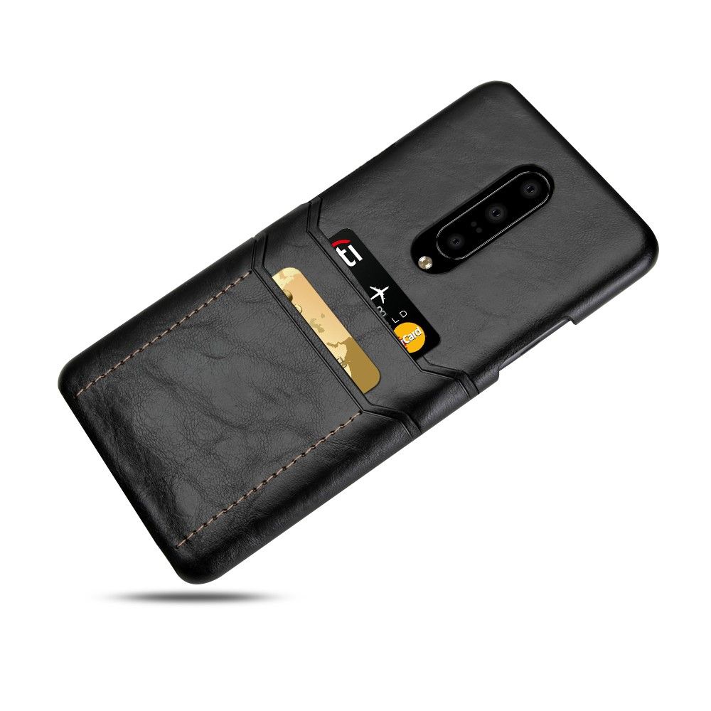 Case OnePlus 7 Pro #เคสฝาหลังพลาสติกเคลือบหนัง PU มีช่องเสียบบัตร Dual Card Slots PU Leather PC