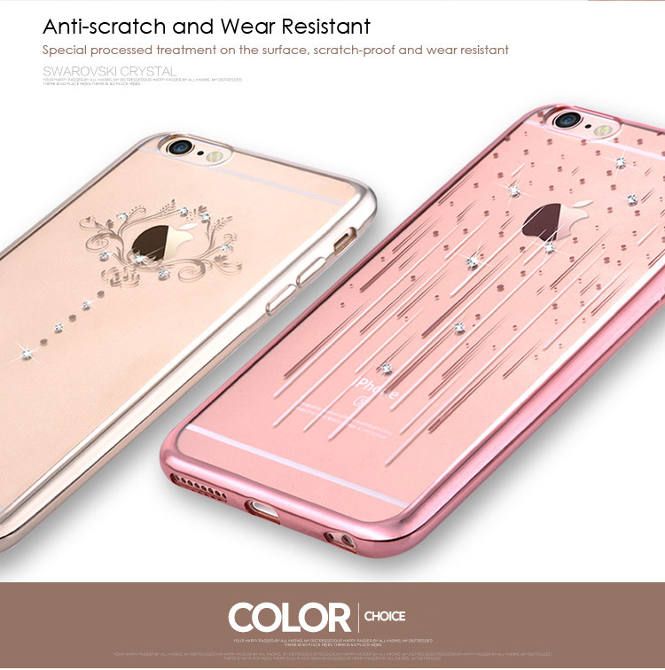 เคส iPhone 6s Plus 6 Plus #เคสฝาหลังนิ่ม DEVIA Swarovski Diamond Electroplated TPU Shell for - Iris Pattern