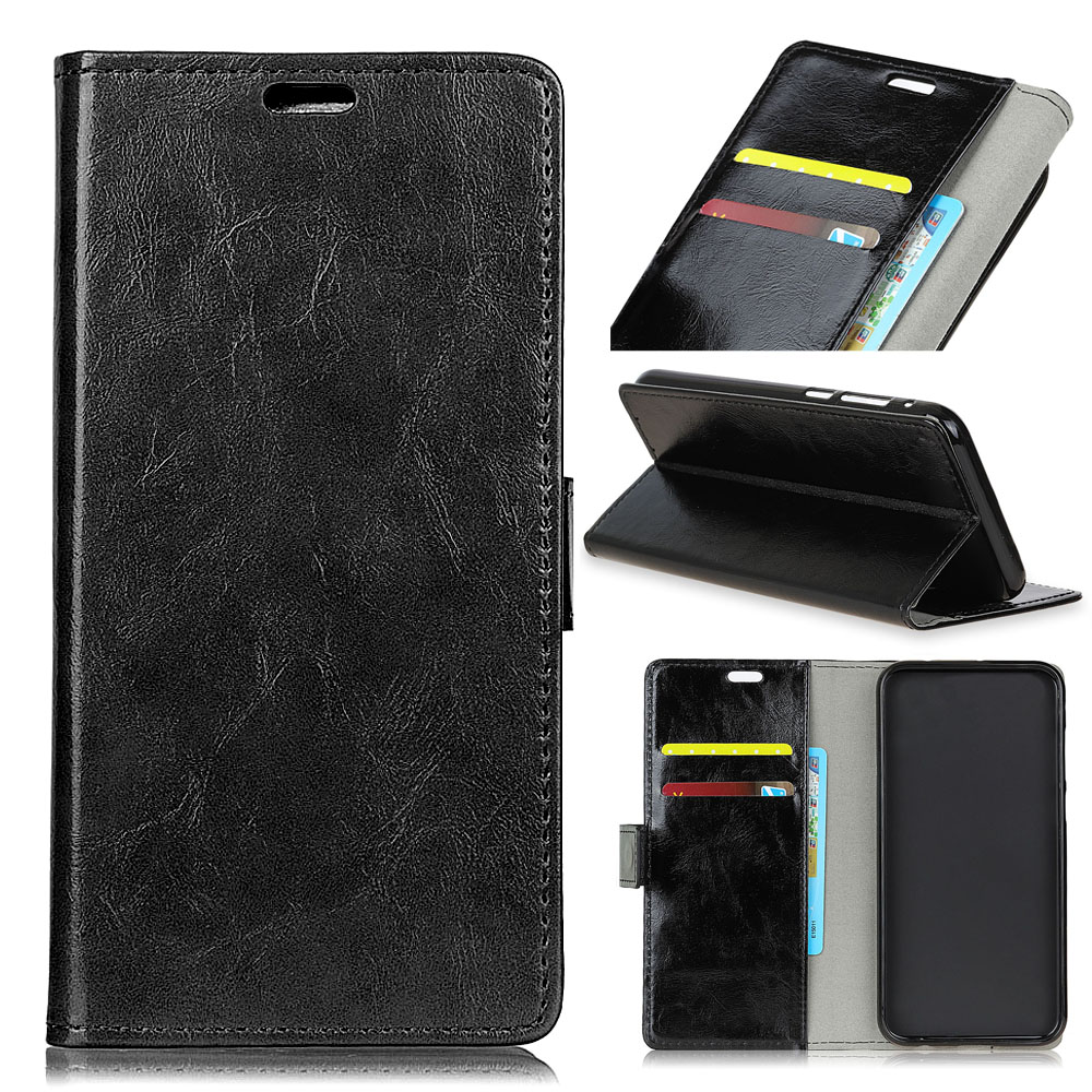 เคส Asus ZenFone Live (L1) ZA550KL #เคสฝาพับหนัง PU แบบกระเป๋าสตางค์ ผิวหนังม้า Crazy Horse PU Leather Wallet