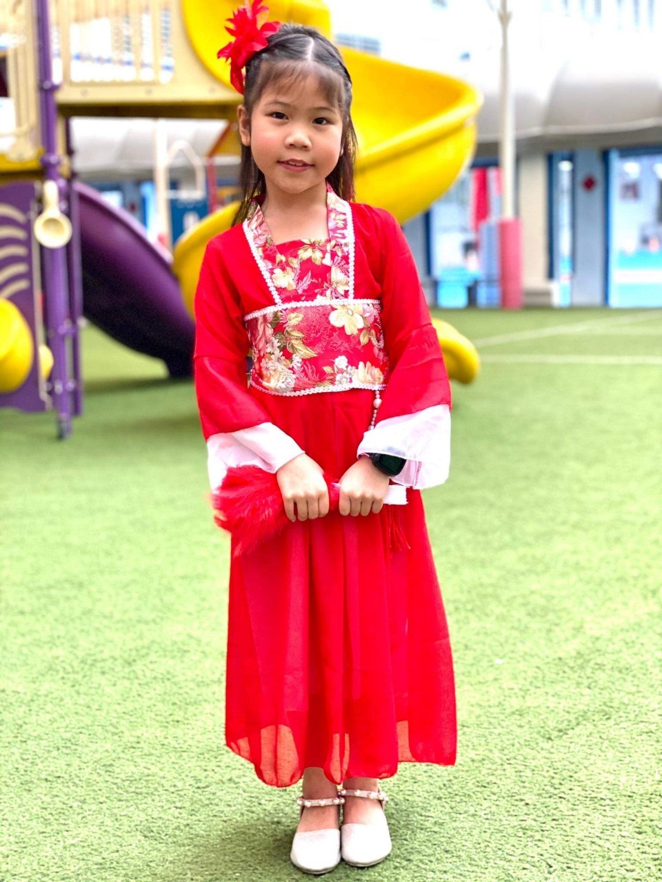 ชุดเด็กหญิง จีนโบราณสีแดง