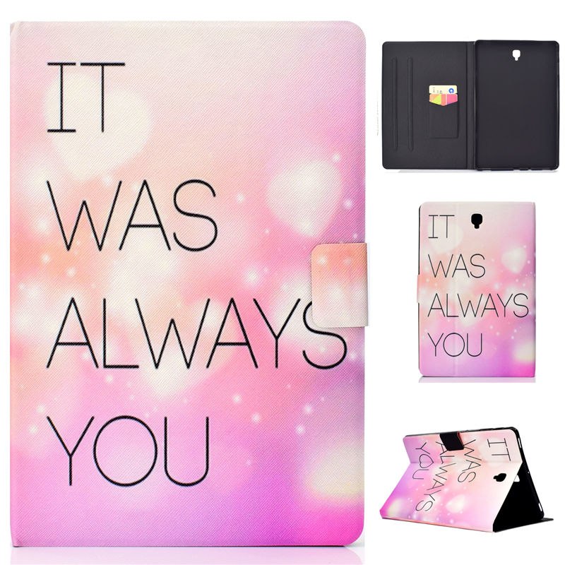 เคส Samsung Galaxy Tab S4 10.5 T830 T835 T837 #เคสฝาพับหนัง PU รูปแบบการพิมพ์ลายน่ารักๆมีช่องใส่การ์ด