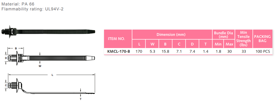 Plug เคเบิ้ลไทร์ Plug Cable Ties