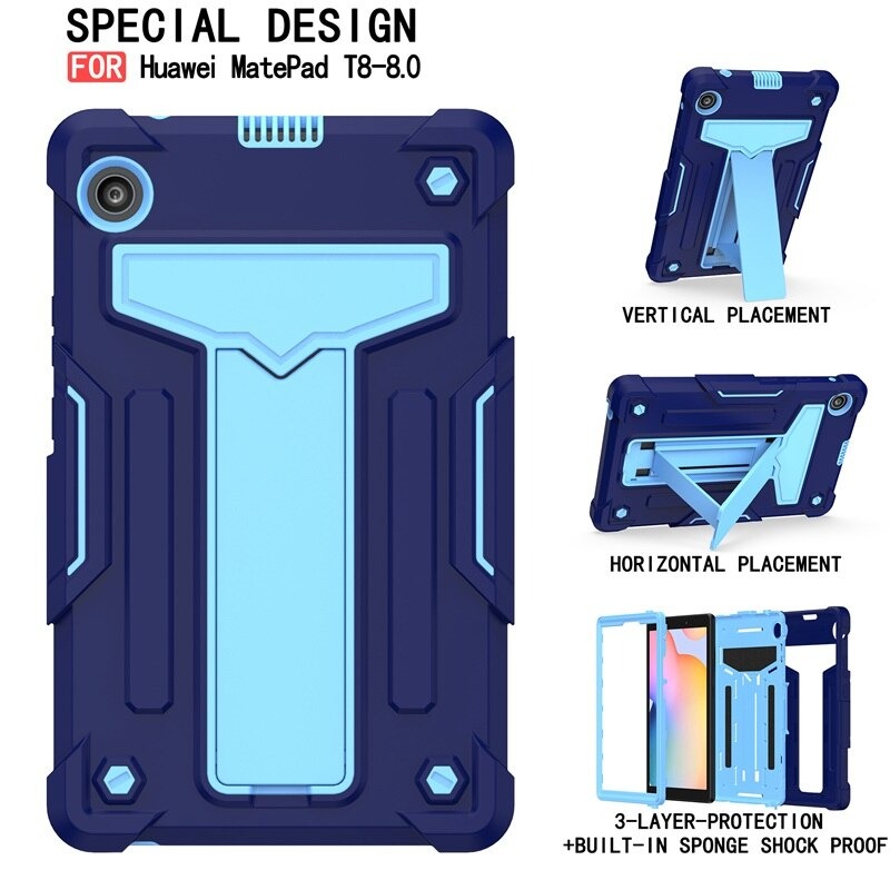 Case Huawei MatePad T8 8 นิ้ว #เคสฝาหลังกันกระแทกมีขาตั้ง Kickstand PC Silicone Armour Defender