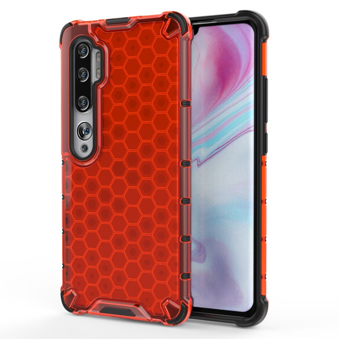 เคส Xiaomi Mi Note 10 Pro #เคสฝาหลังกันกระแทก Honeycomb Shock Absorber TPU + PC + Silicone Hybrid