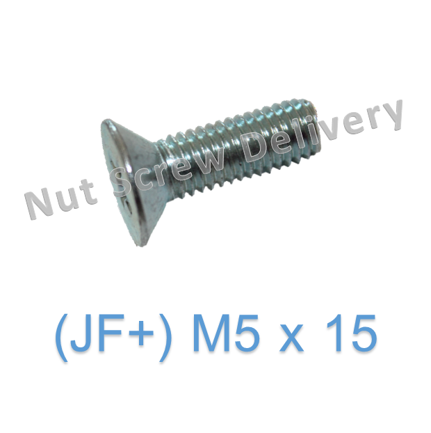 สกรูหัวเตเปอร์มิลขาว (JF) M5 x 15
