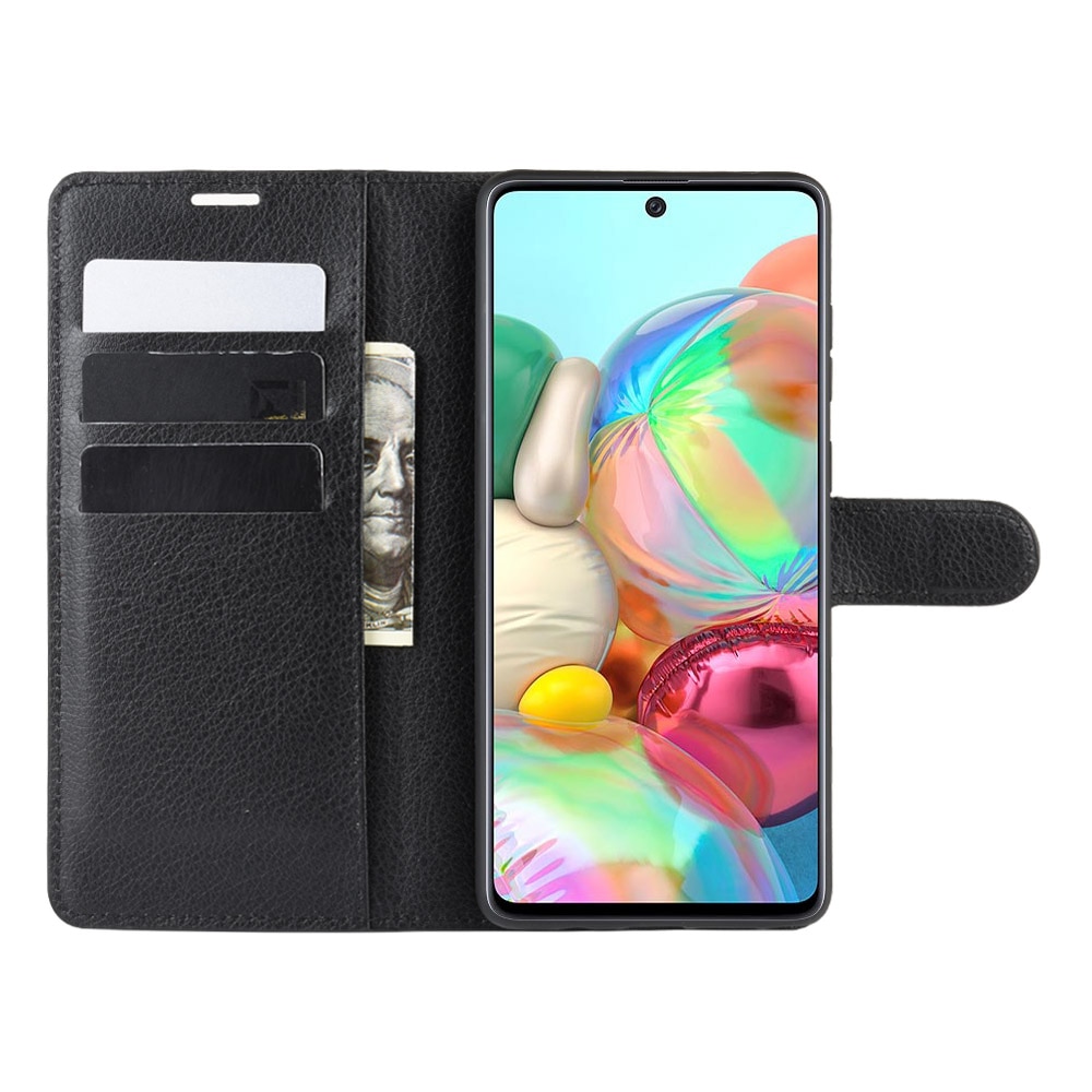 Case Samsung Galaxy Note 10 Lite #เคสฝาพับสไตล์กระเป๋าสตางค์หนัง PU ผิวลิ้นจี่