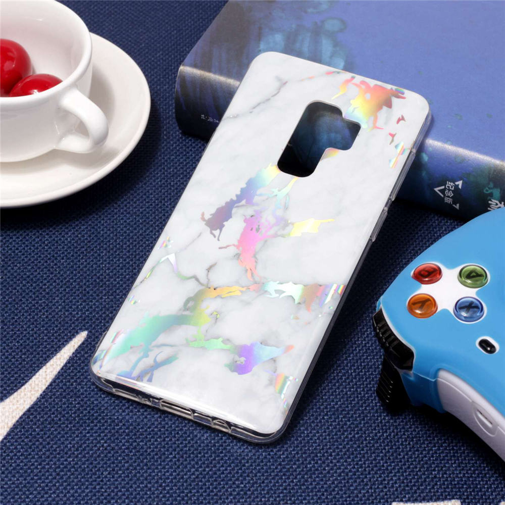 เคส Samsung Galaxy S9+ SM-G965 #เคสฝาหลัง TPU นิ่มรูปแบบลายหินอ่อนสี Electroplated