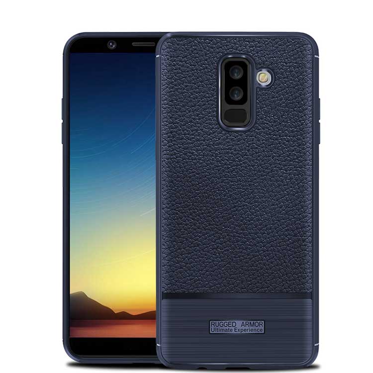 Case Samsung Galaxy J8 (2018) #เคสฝาหลัง TPU นิ่มผิวลิ้นจี่กันลื่นคุณภาพดีราคาถูก