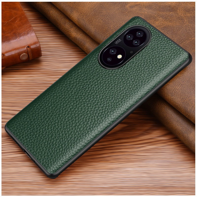 เคส Huawei P50 Pro #เคสฝาหลังหนังแท้ผิวลิ้นจี่ Luxury genuine leather case