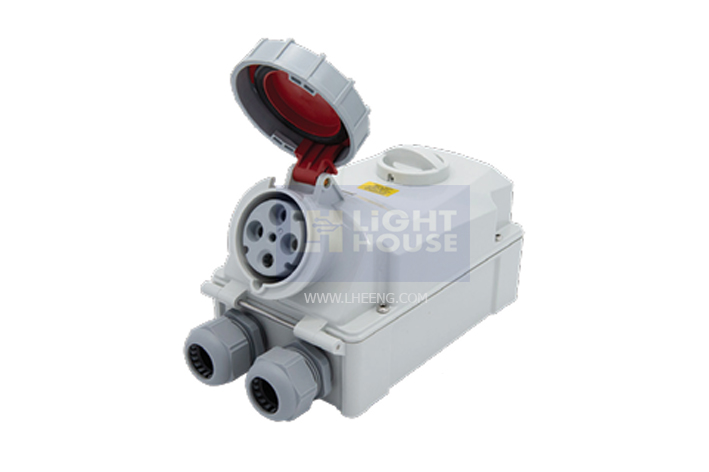 HTPZ-21341 "DAKO PLUG" เต้ารับพร้อมสวิทช์ล็อคกันน้ำ (3P+E) 63A IP67 (SWITCHED & INTERLOCKED SOCKETS IP67)