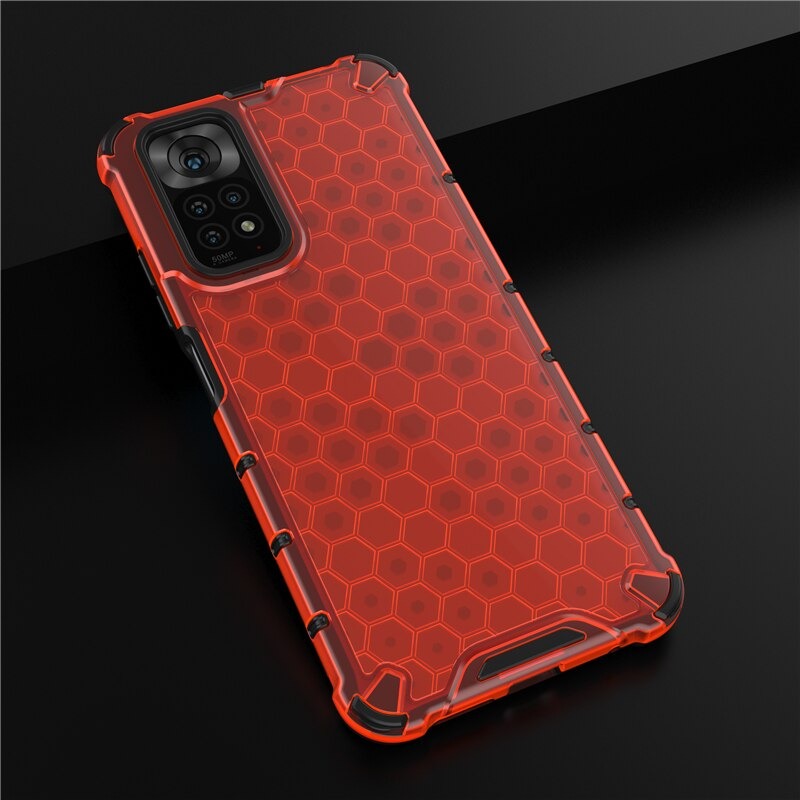 เคส Redmi Note 11 / Redmi Note 11S #เคสฝาหลังกันกระแทก Honeycomb Shock Absorber TPU + PC + Silicone Hybrid