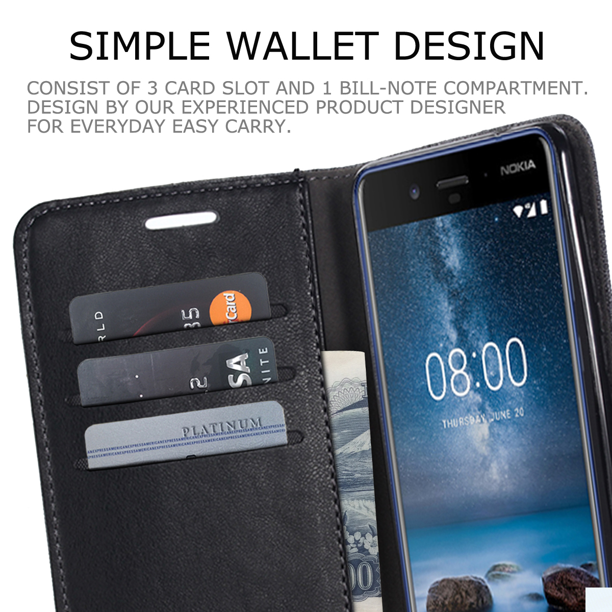 Case Nokia 8 MUXMA Splicing #เคสฝาพับหนัง PU หนัง+ผ้าใบ แบบกระเป๋าสตางค์คุณภาพดีราคาเบาๆ