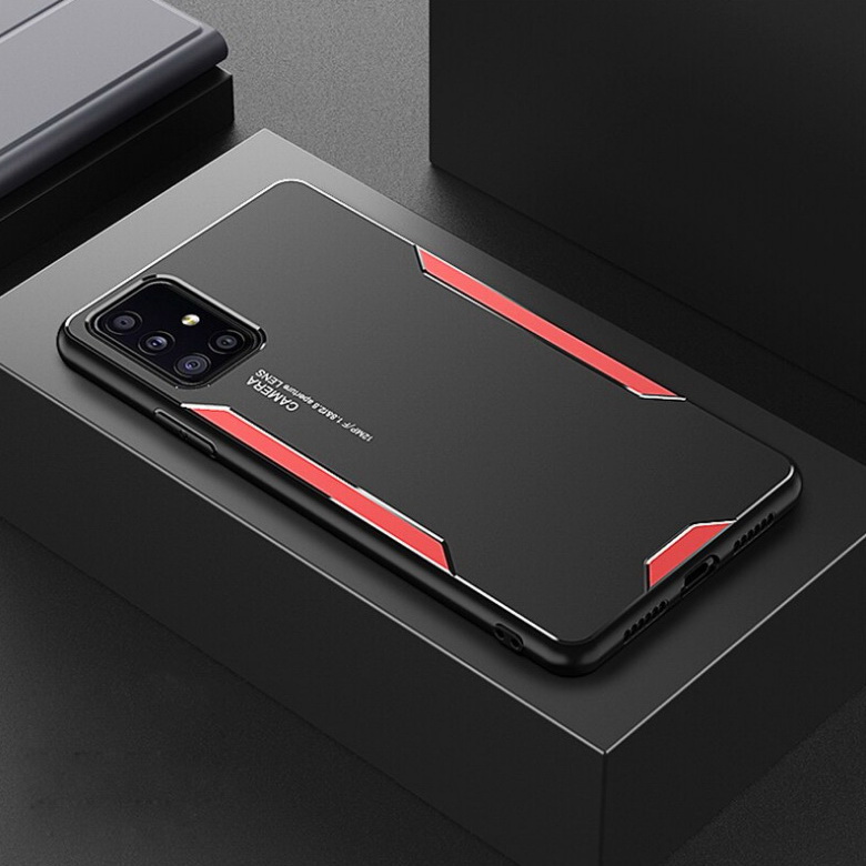 เคส Samsung Galaxy A71 #เคสฝาหลังไฮบริด Metal +TPU Shockproof metal back plate Phone Back Cover