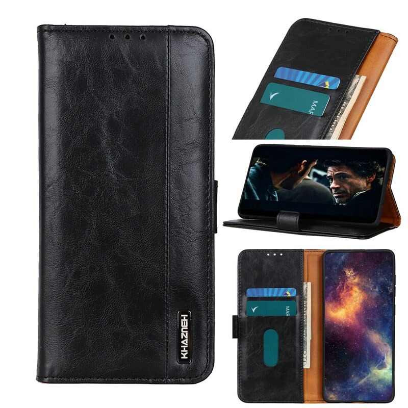 Case Samsung Galaxy A72 / A72 5G #เคสแบบฝาพับวัสดุหนัง PU ผิวเรียบมีสไตล์ Leather Material Simple Stylish Phone Cover