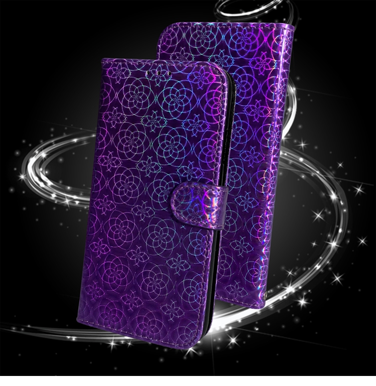 Case iPhone 14#เคสฝาพับแบบกระเป๋าสตางค์หนัง PU ผิวเลื่อมลายดอกไม้ Flower Pattern Leather Wallet