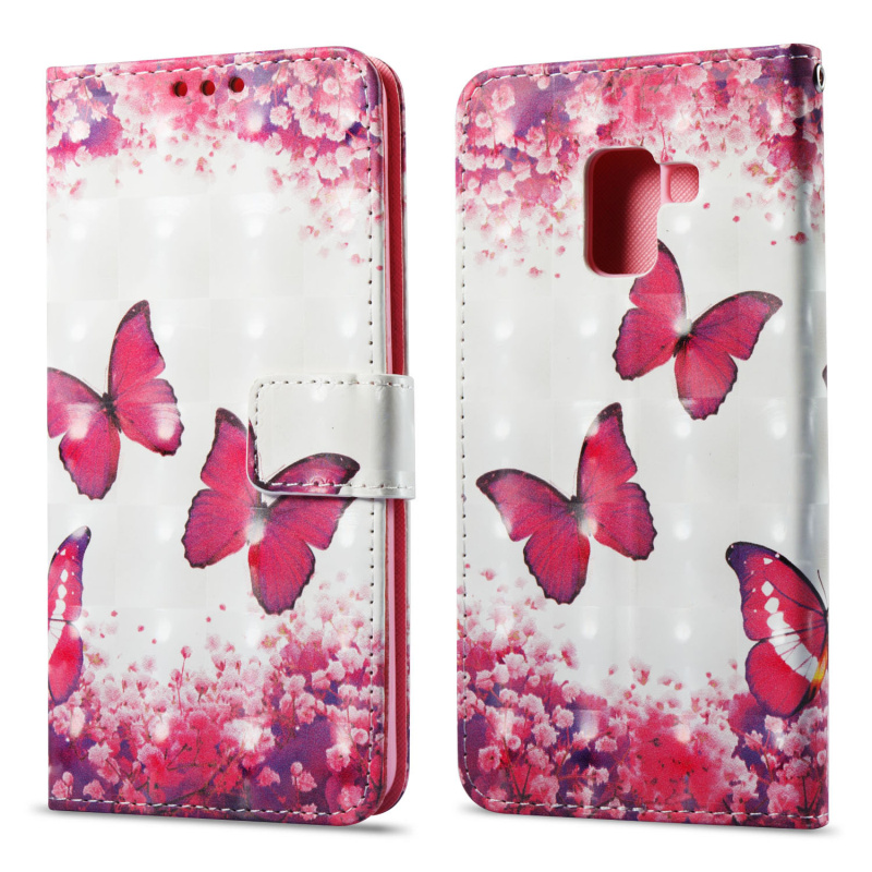 Case Samsung Galaxy A8 2018 #เคสฝาพับ3D สไตล์กระเป๋าสตางค์ Vivid Pattern Stand Leather