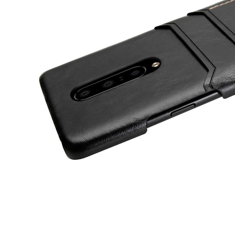 Case OnePlus 7 Pro #เคสฝาหลังพลาสติกเคลือบหนัง PU มีช่องเสียบบัตร Dual Card Slots PU Leather PC
