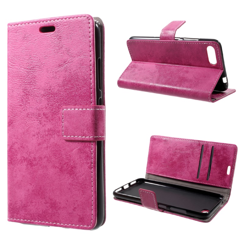 เคส zen 4 max pro (ZC554KL) #เคสฝาพับหนัง PU สไตล์ Retro มีช่องเสียบบัตรสไตล์วินเทจ