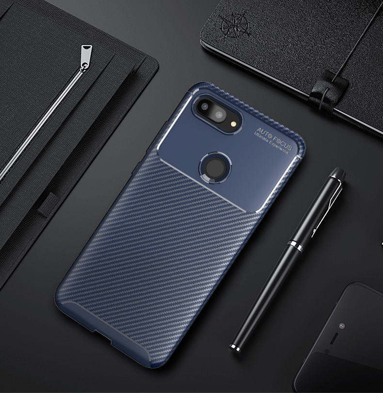 Case Xiaomi Mi 8 Lite #เคสฝาหลังนิ่ม Carbon Fiber Drop Resistant TPU