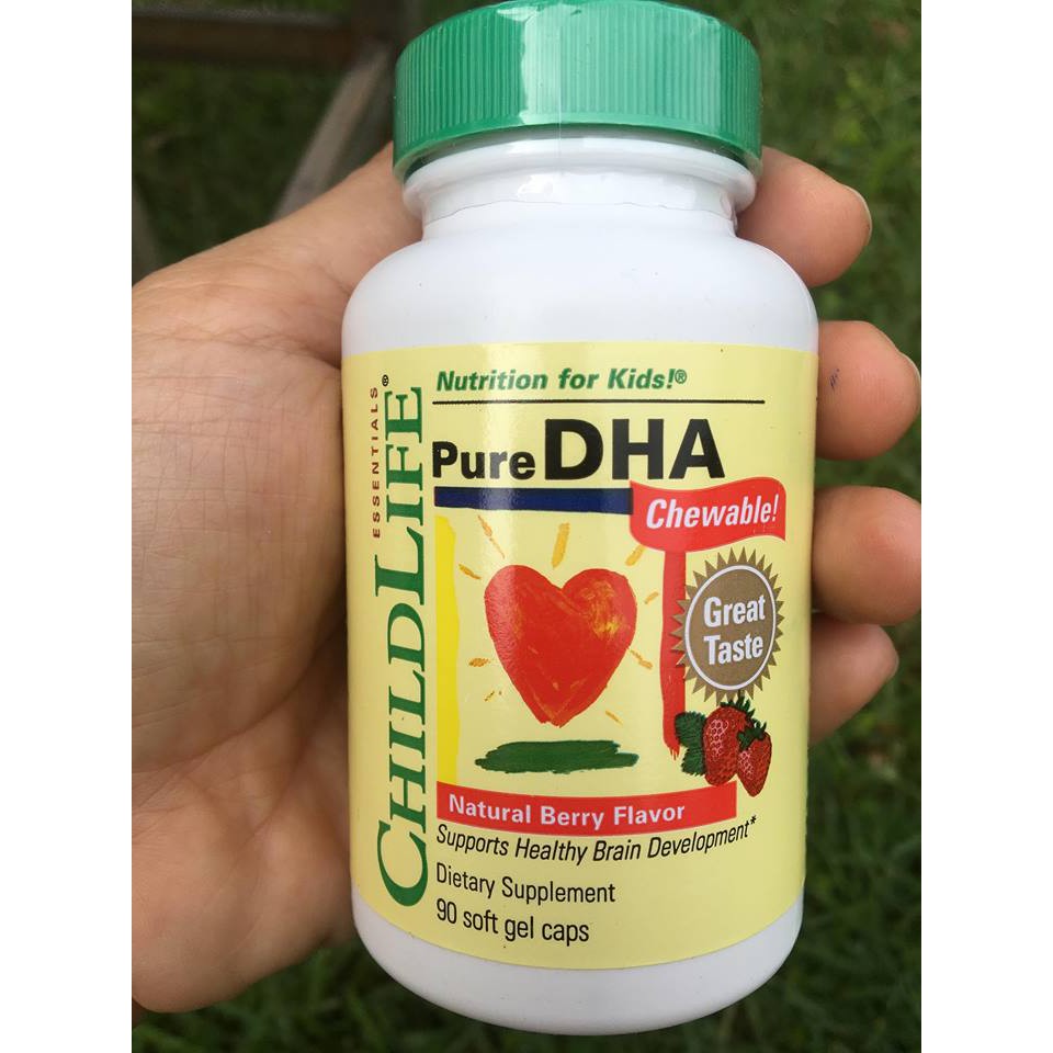 ChildLife® Pure DHA , Natural Berry Flavor, 90 SoftGel Caps ดีเฮชเอบริสุทธิ์ สำหรับเด็ก 6เดือน - 12 ขวบ