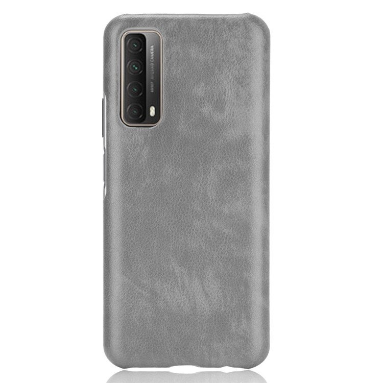 เคส Huawei Y7a #เคสฝาหลังพลาสติกแข็งเคลือบหนัง PU ลายผิวลิ้นจี่ Litchi Skin Leather Coated