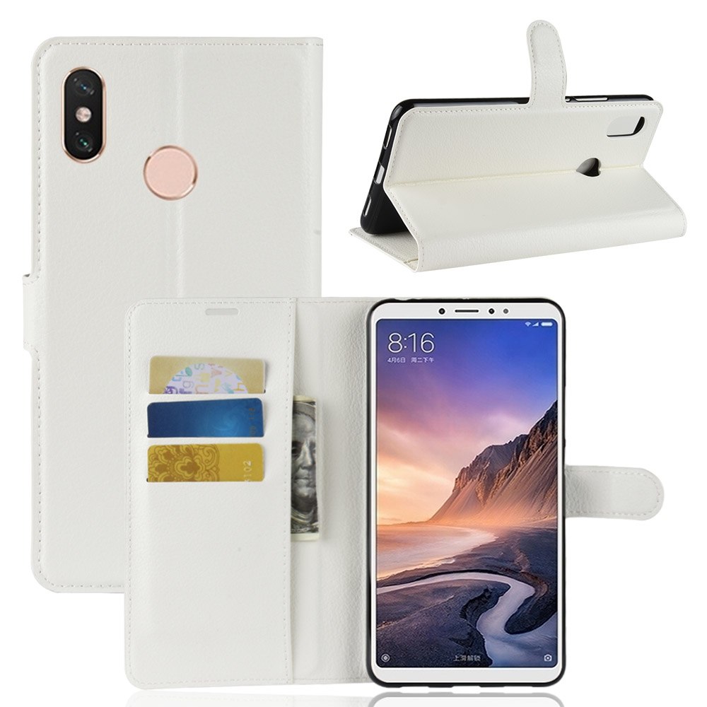 Case Xiaomi Mi Max 3 #เคสฝาพับสไตล์กระเป๋าสตางค์หนัง PU ผิวลิ้นจี่ Litchi Skin Wallet Leather