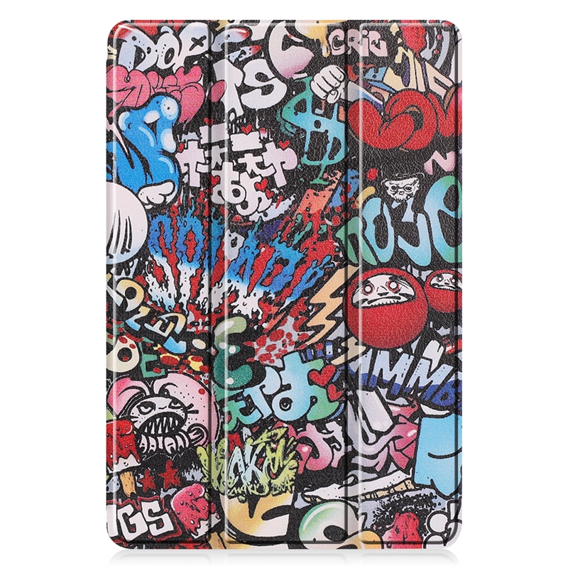 เคส Samsung Galaxy Tab S6 Lite 10.4 SM-P610 P615 P617 #เคสฝาพับหนัง PU พิมพ์ลายมีช่องเก็บปากกา with Pencil Holder Tri-Fold Stand Cover Leather Smart Case