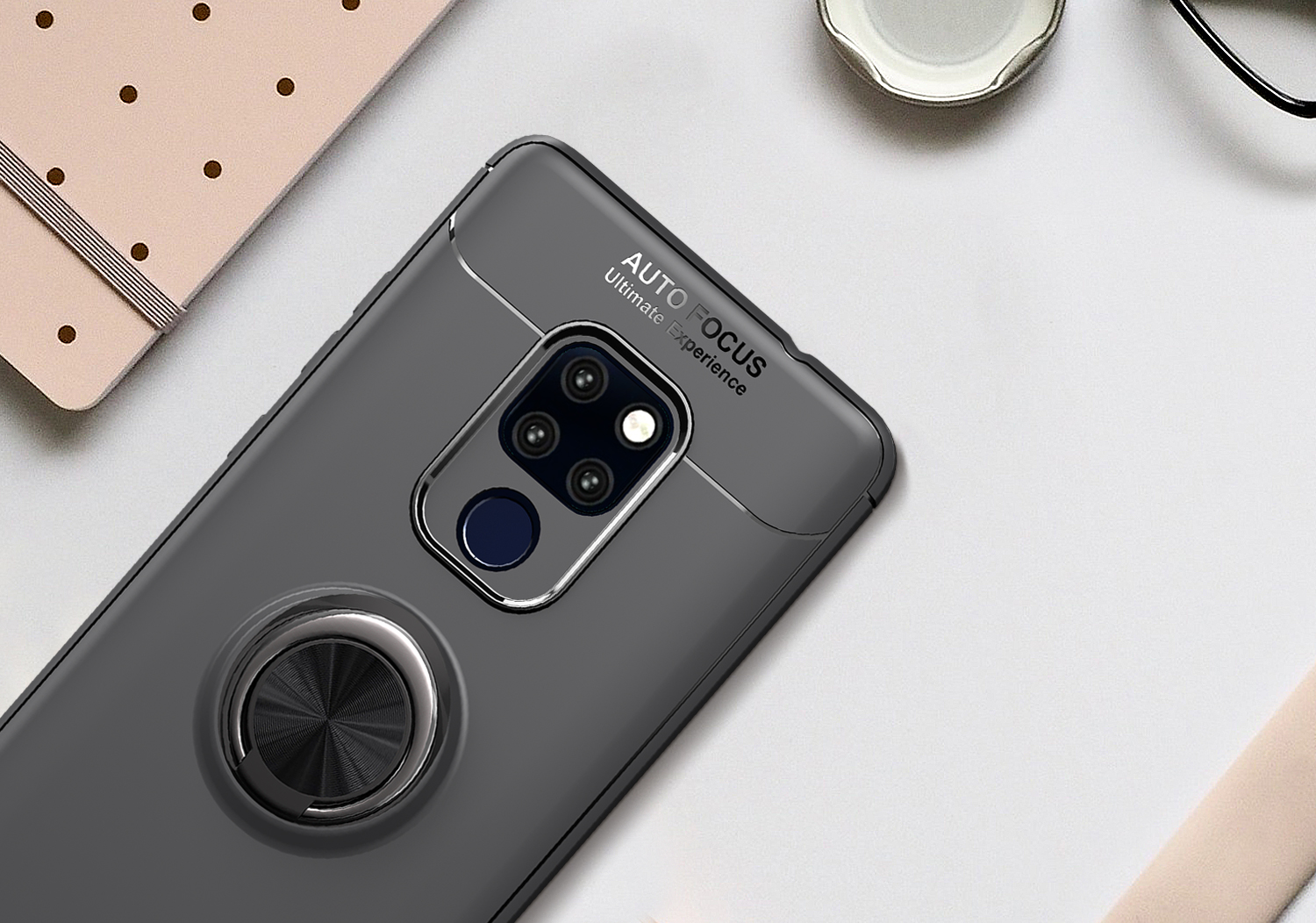 เคส Huawei Mate 20 X TPU #เคสฝาหลังมีแหวนสวมนิ้ว Finger Ring Kickstand (Built-in แผ่นโลหะ)